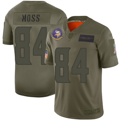 Nike Minnesota Vikings #84 Randy Moss Camo Men's Stitched NFL Limited 2019 Salute To Service Jersey Men's
